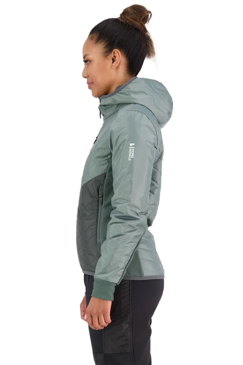 Mons Royale - Neve Wool Isulation Hood - Naisten Liner Takki - Image 3